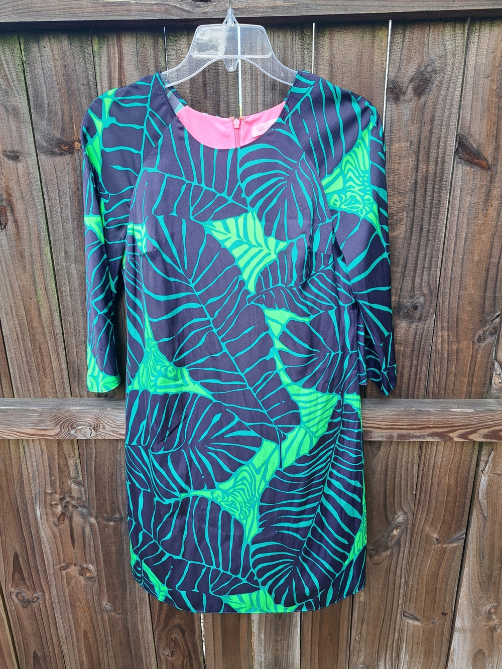 Lilly Pulitzer Navy and Teal Dress with Pink Lining